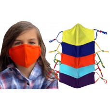 Kids Colourful Cloth Face Mask, 5 Pack, Cotton, Washable & Reusable